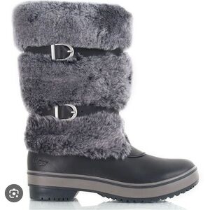 UGG REYKIR Grey and Black Insulated Snow boots size 6.5/7 EUC